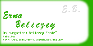 erno beliczey business card